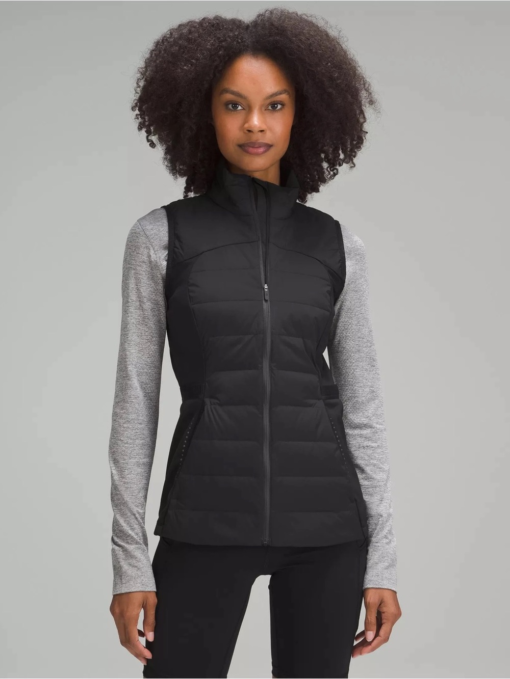 Lululemon Women’s Down For It All Vest Black 700 Goose Down Windproof 12 Logo
